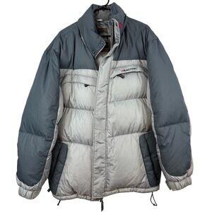 REACTION Kenneth Cole Puffer‎ Jacket XL Smoke Blue Down Filled Water Resistant